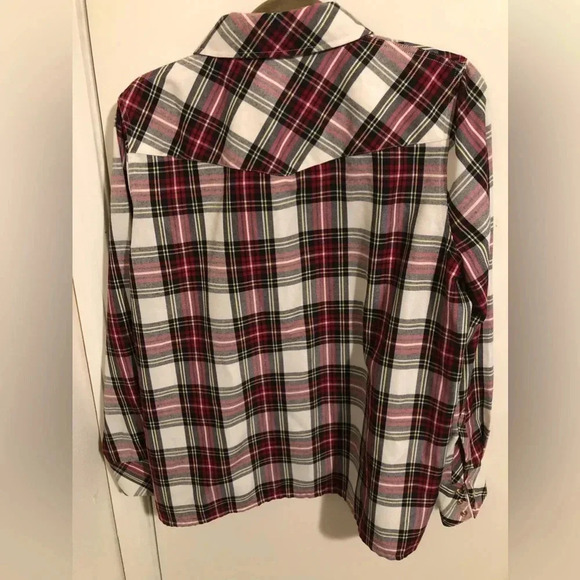 Tuckernuck Womens Red Cotton Plaid Long Sleeve Button Down Shirt Size XL - Picture 2 of 5